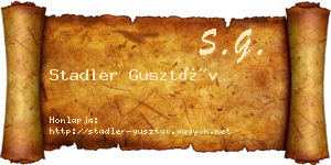 Stadler Gusztáv névjegykártya